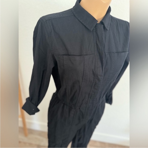 Universal Thread Women's Black Long Sleeve Button-Front Coveralls Jumpsuit 10 - Picture 4 of 6